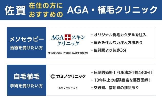 佐賀在住の方におすすめのAGA植毛クリニック