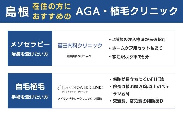 島根在住の方におすすめのAGA植毛クリニック