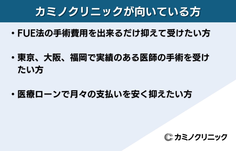 アイランドタワークリニックとカミノクリニックで比較!カミノクリニックが向いている方!