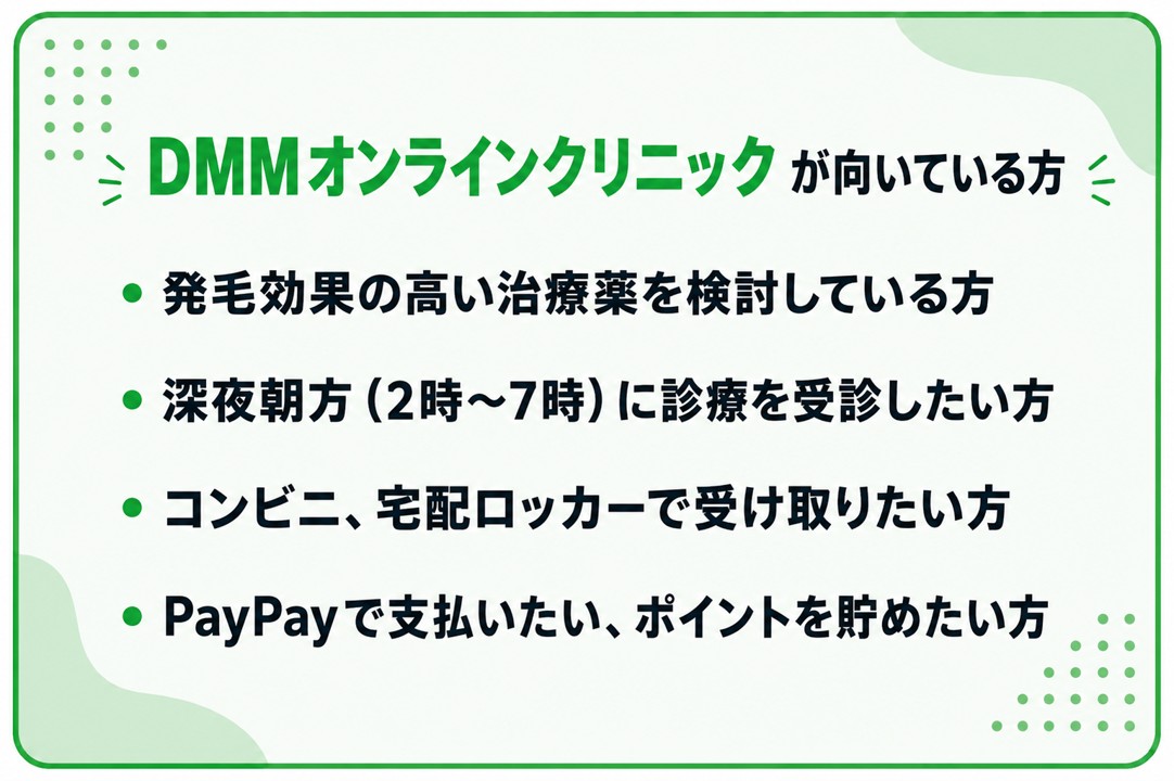 DMMオンラインクリニックが向いている方